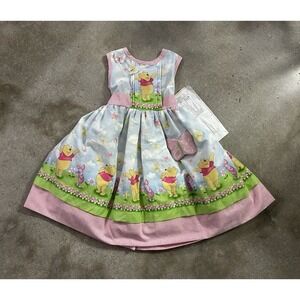 New Vintage Daisy Kingdom Winnie The Pooh & Piglet Dress Girls Sz 4 RARE Spring‎